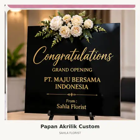Papan Bunga Akrilik Kota Harapan Indah